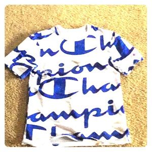 Champion blue and white shirt